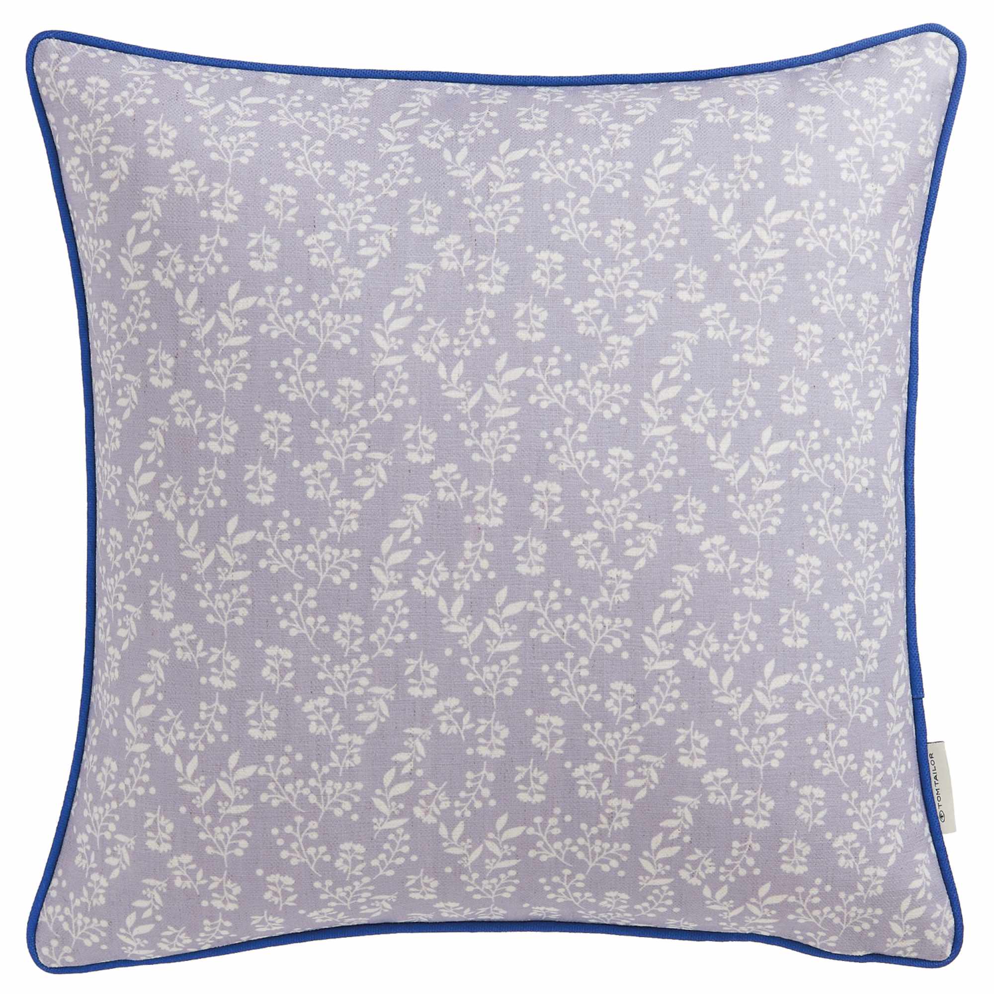Stilvolle Zierkissenhülle Bloom mit Blumenmuster in Lila und Grün
