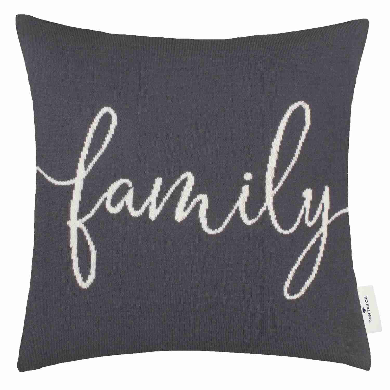 Zierkissenhülle Family • Schriftzug "family" • 100% Baumwolle • gewebt • 40x40 cm