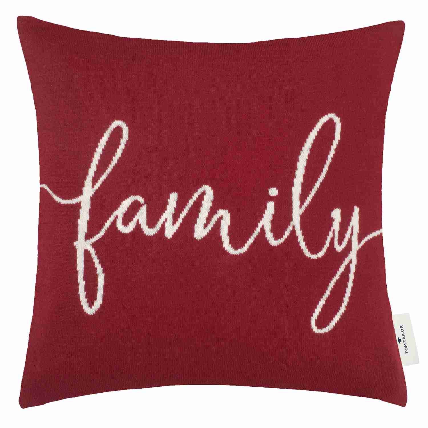 Zierkissenhülle Family • Schriftzug "family" • 100% Baumwolle • gewebt • 40x40 cm