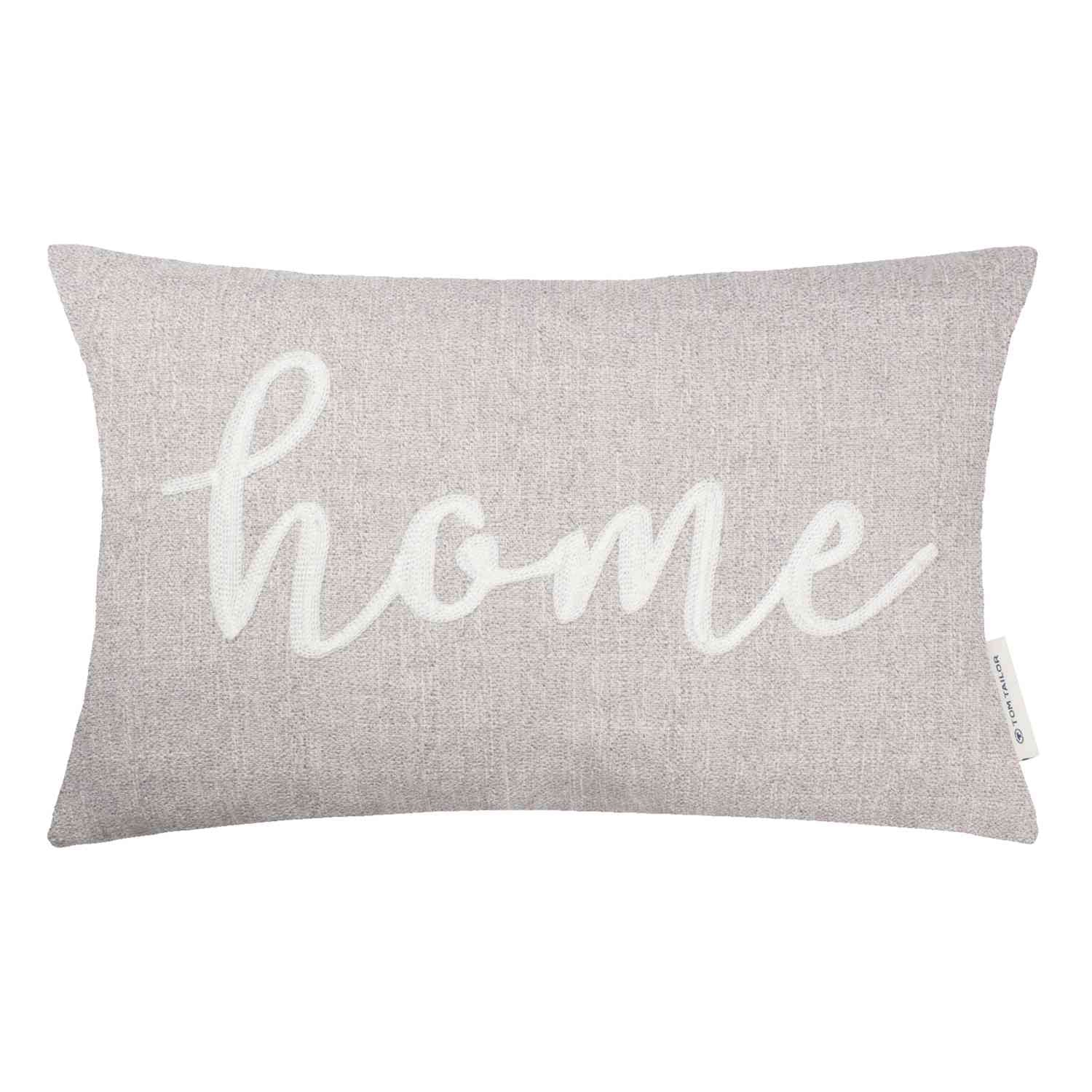 Zierkissenhülle Home • offener Reißverschluss • mit Schriftzug • 30x50cm - WohnDirect.com - Heimtextilien für stilvolles Wohnambiente