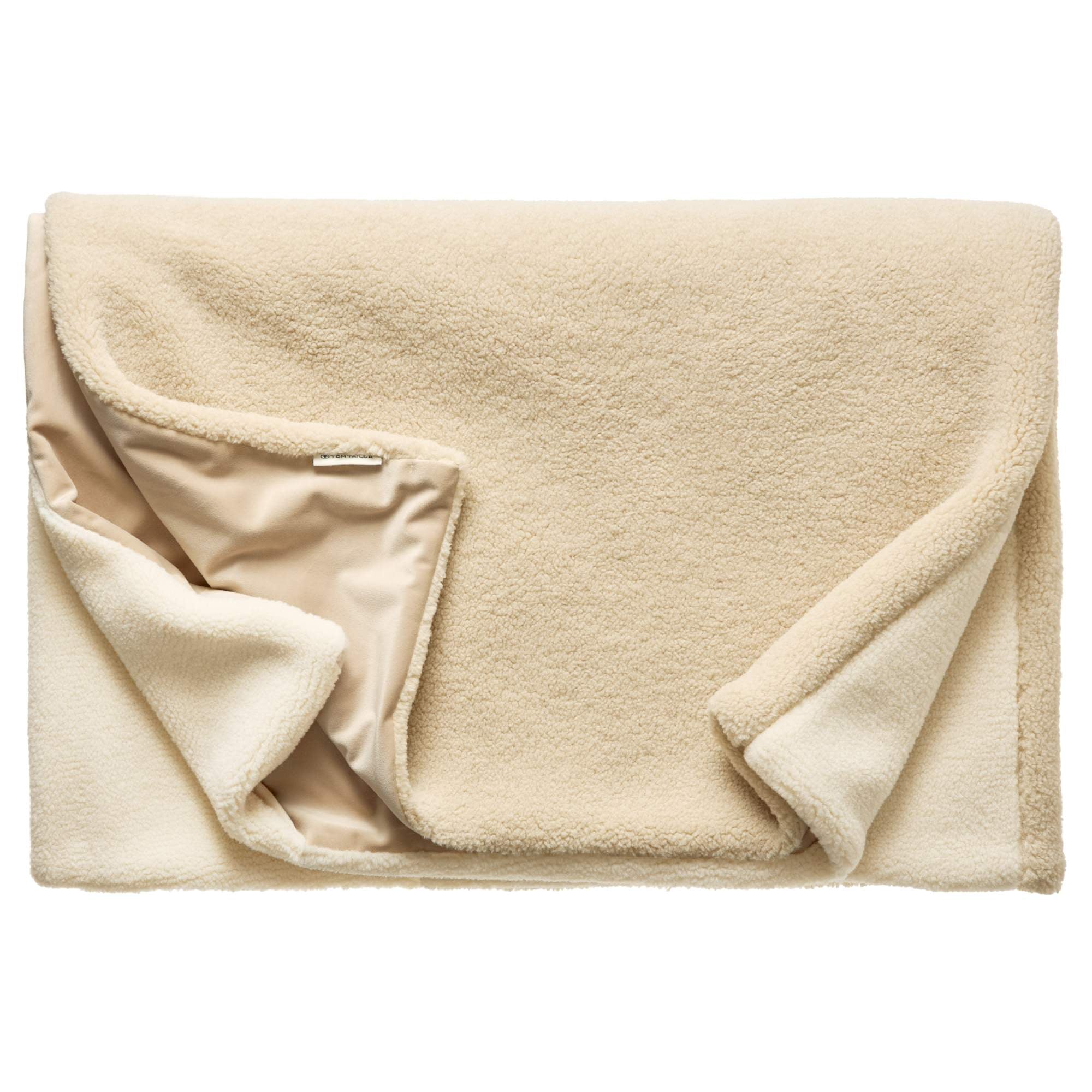 TOM TAILOR Wohndecke – Kuscheldecke mit Teddy & Velvet, Grau/Beige, 100% Polyester