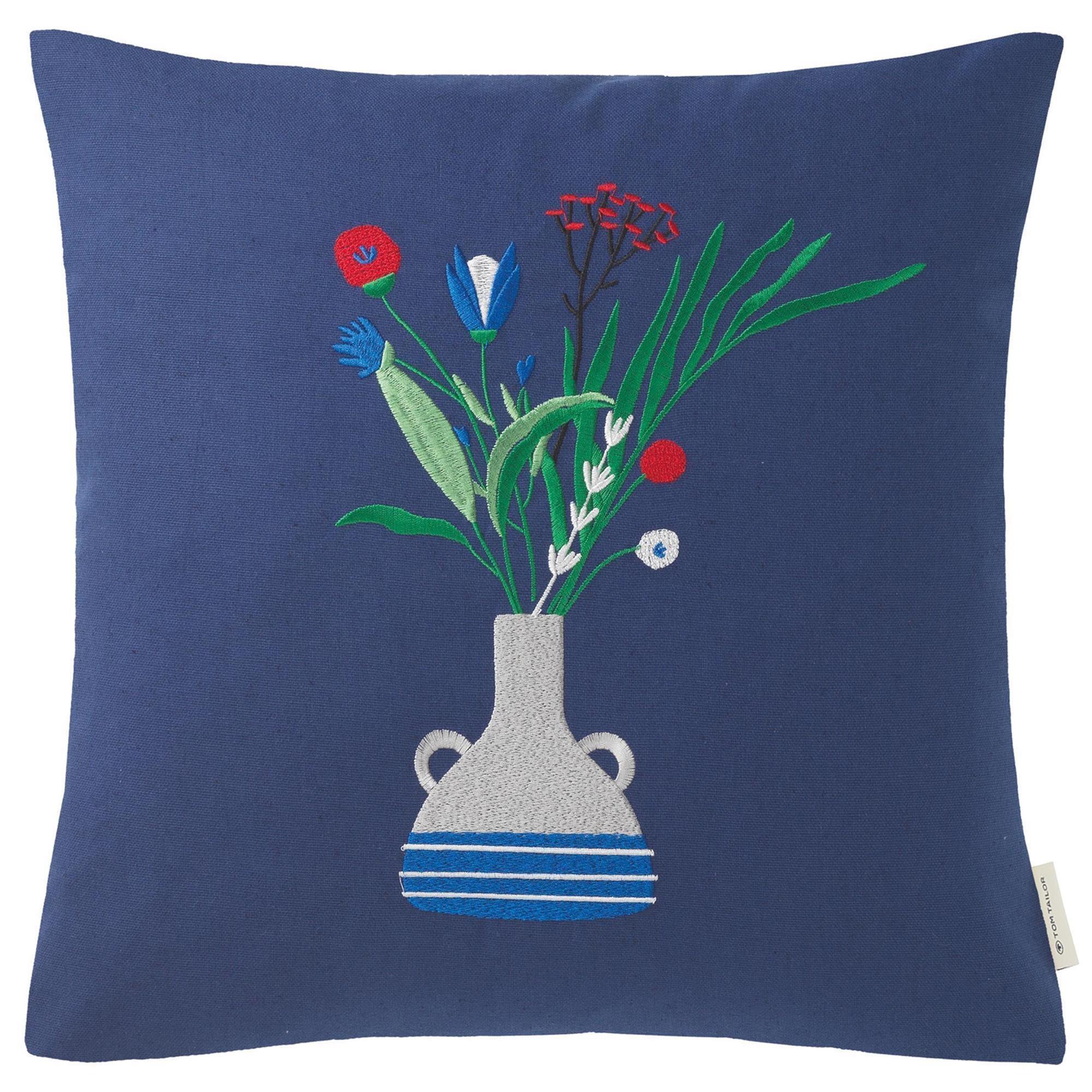 Kissenhülle mit Blumenmotiv 45 x 45 cm