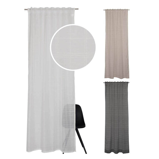 Transparenter Vorhang Jil • mit verdeckten Schlaufenband • aus recycelten Garnen • 130 x 250 cm