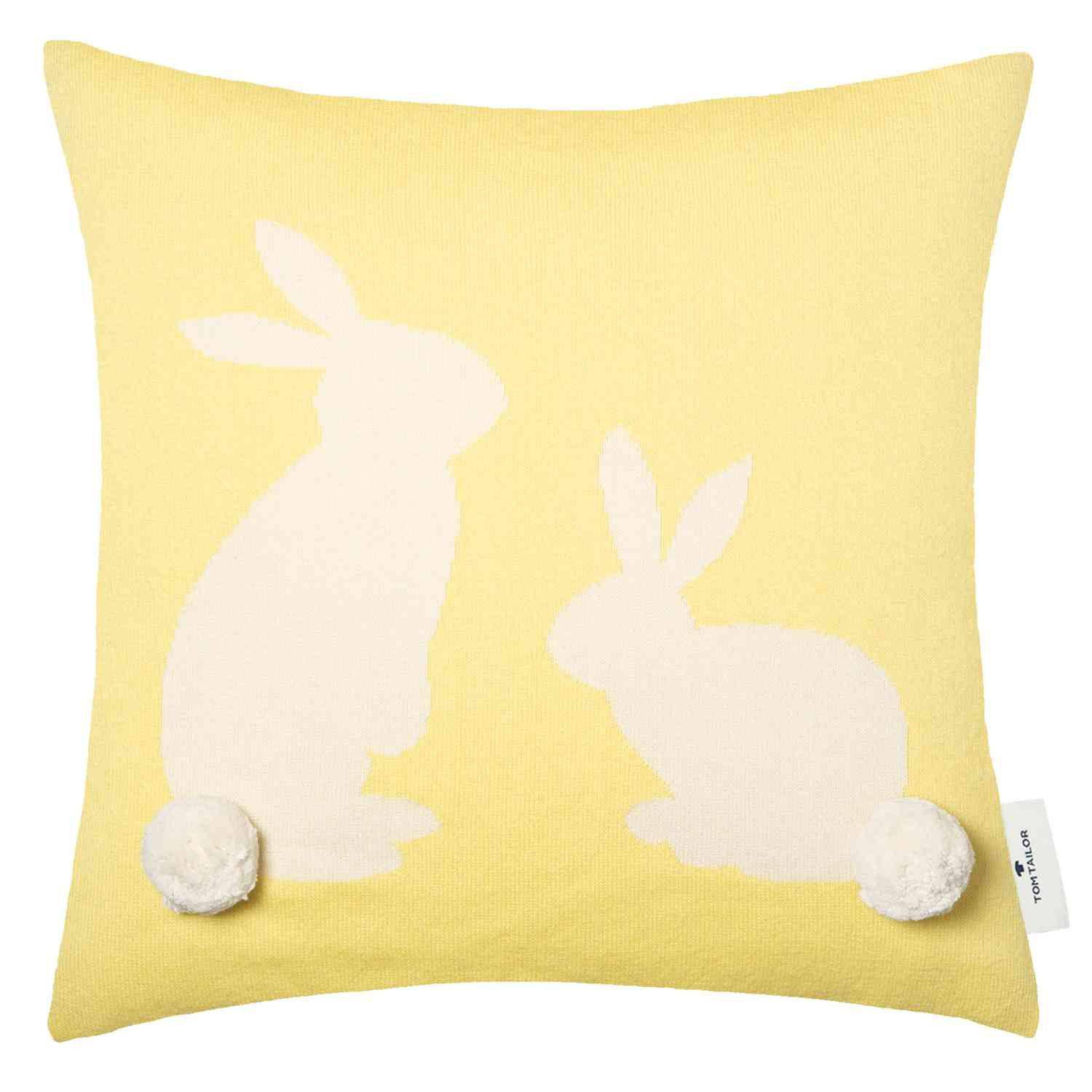 Zierkissenhülle Bobble Rabbit • 100% Baumwolle • Hasenmotiv mit Bommel - WohnDirect.com - Heimtextilien für stilvolles Wohnambiente