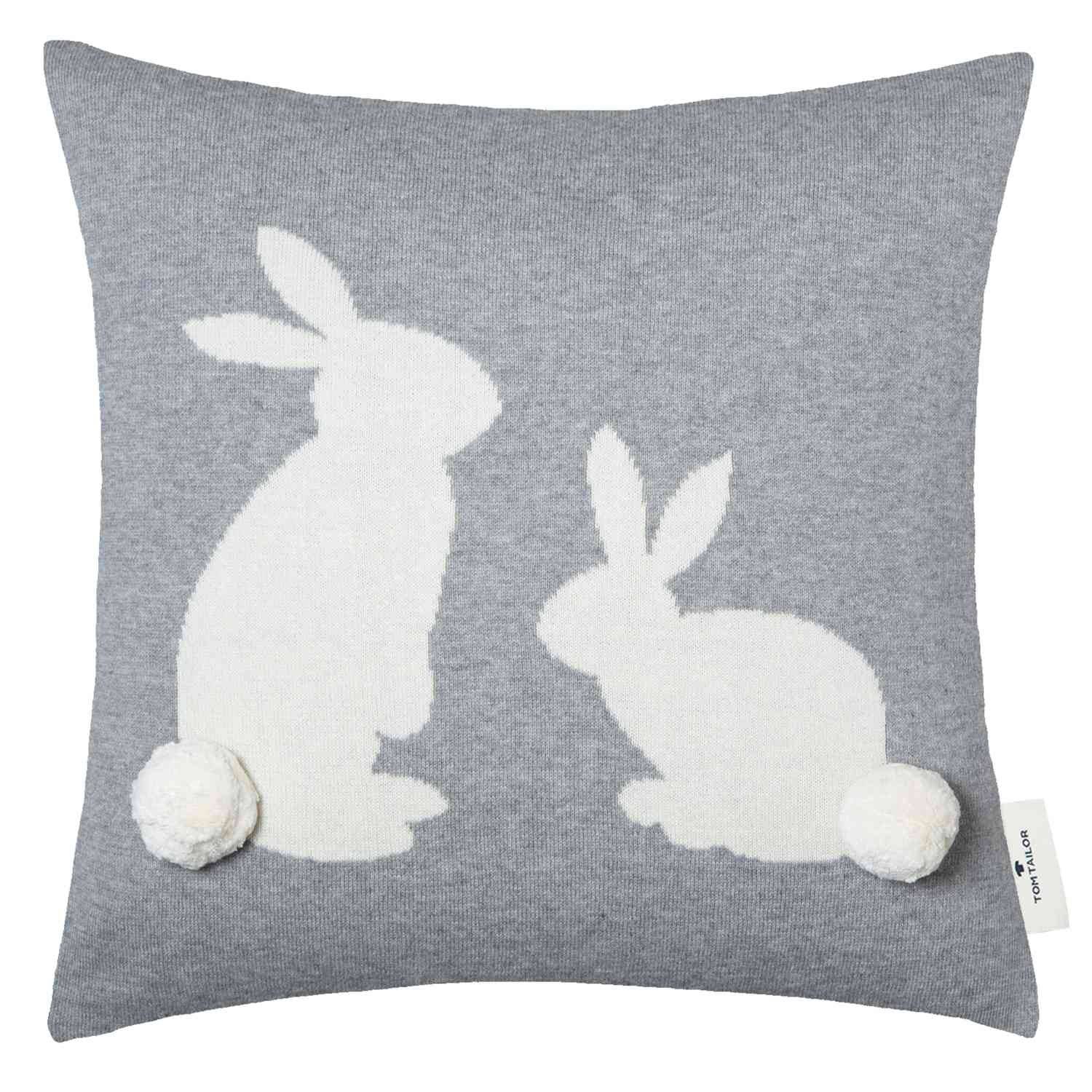 Zierkissenhülle Bobble Rabbit • 100% Baumwolle • Hasenmotiv mit Bommel - WohnDirect.com - Heimtextilien für stilvolles Wohnambiente