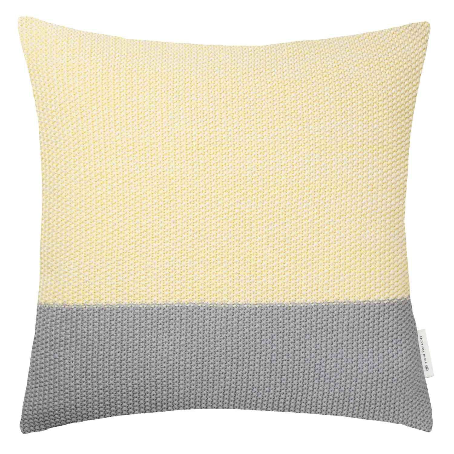 Zierkissenhülle Knitted Block • Reißverschluss • 100% Baumwolle • Perlmuster • 45x45cm - WohnDirect.com - Heimtextilien für stilvolles Wohnambiente