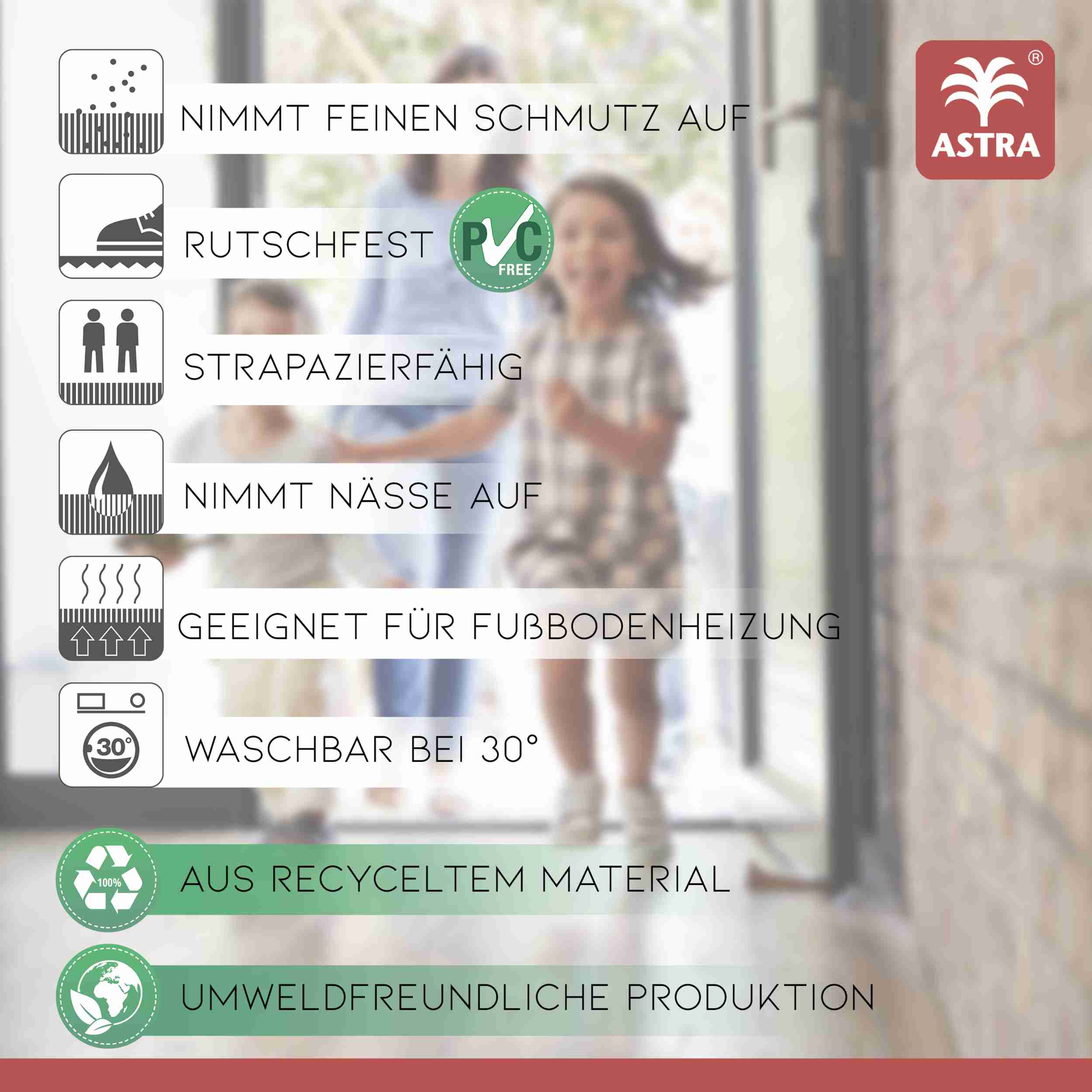 Fußmatte Felicido grau in 2 Größen - WohnDirect.com - Heimtextilien und Wohnaccessoires